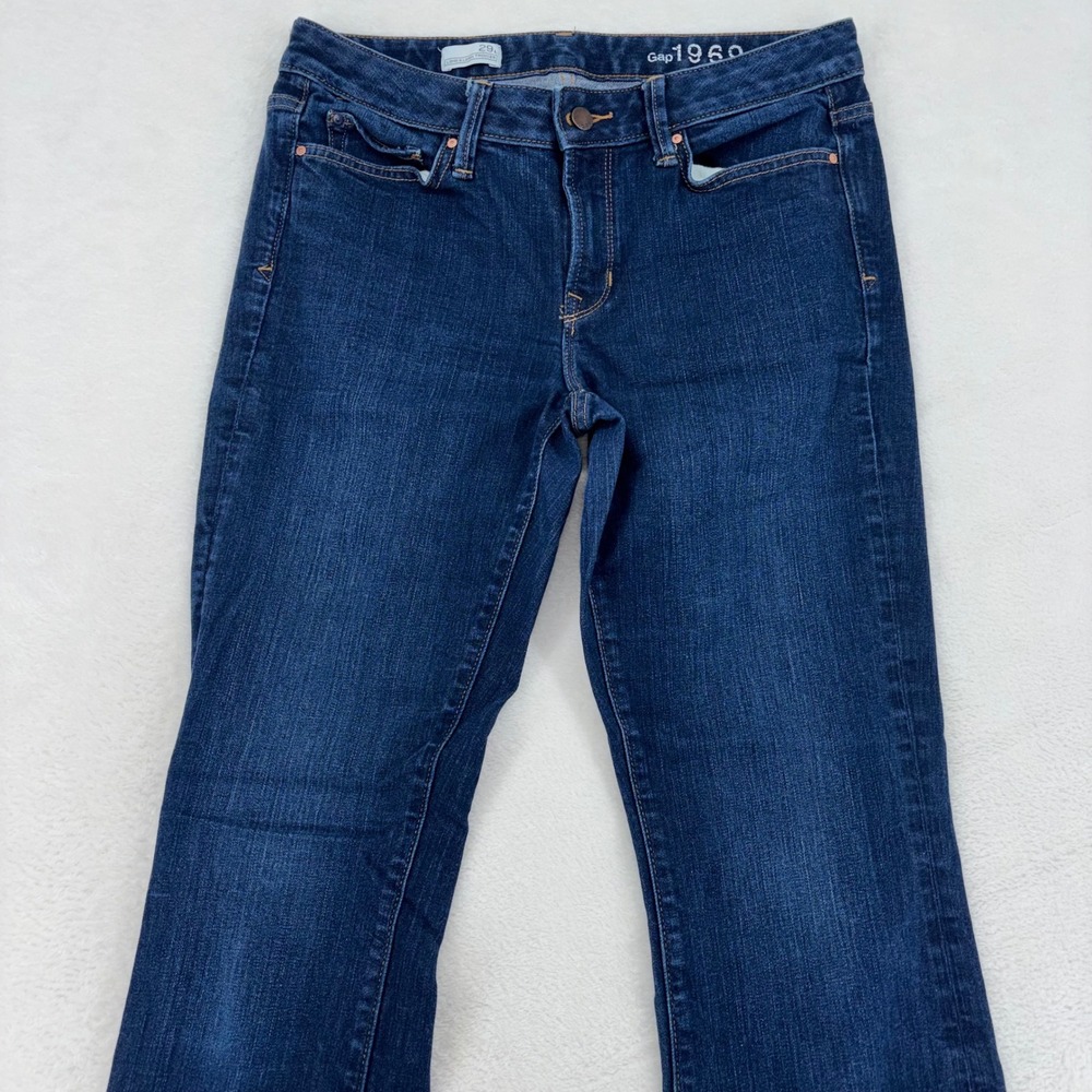 Gap 1969 Long & Lean Trouser Jeans Medium Wash Denim Blue Size 29L BoHo Y2K